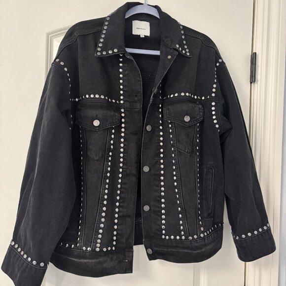 Reformation Brooks Oversized Studded Denim Jacket - Picture 2 of 5